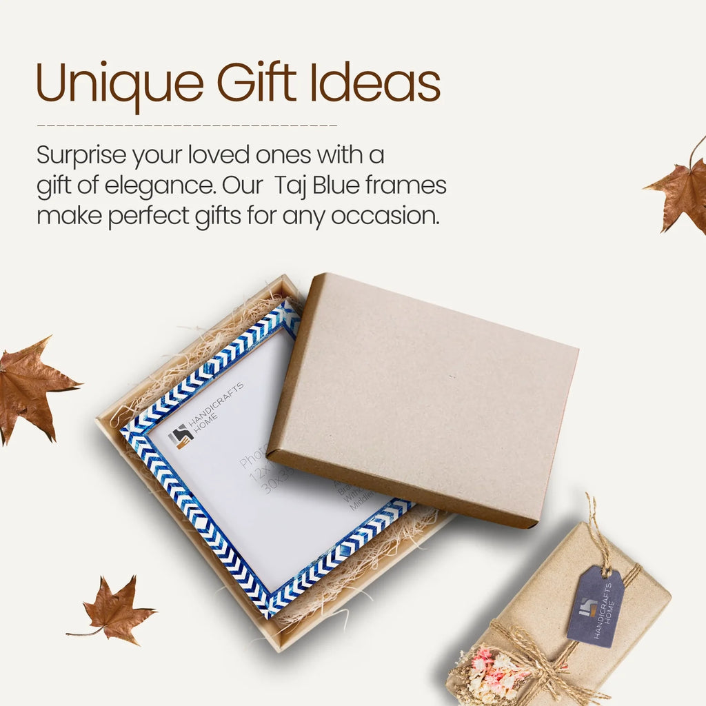 Taj Bone Inlay Poster Picture Frame  Blue - Available in 4 Sizes