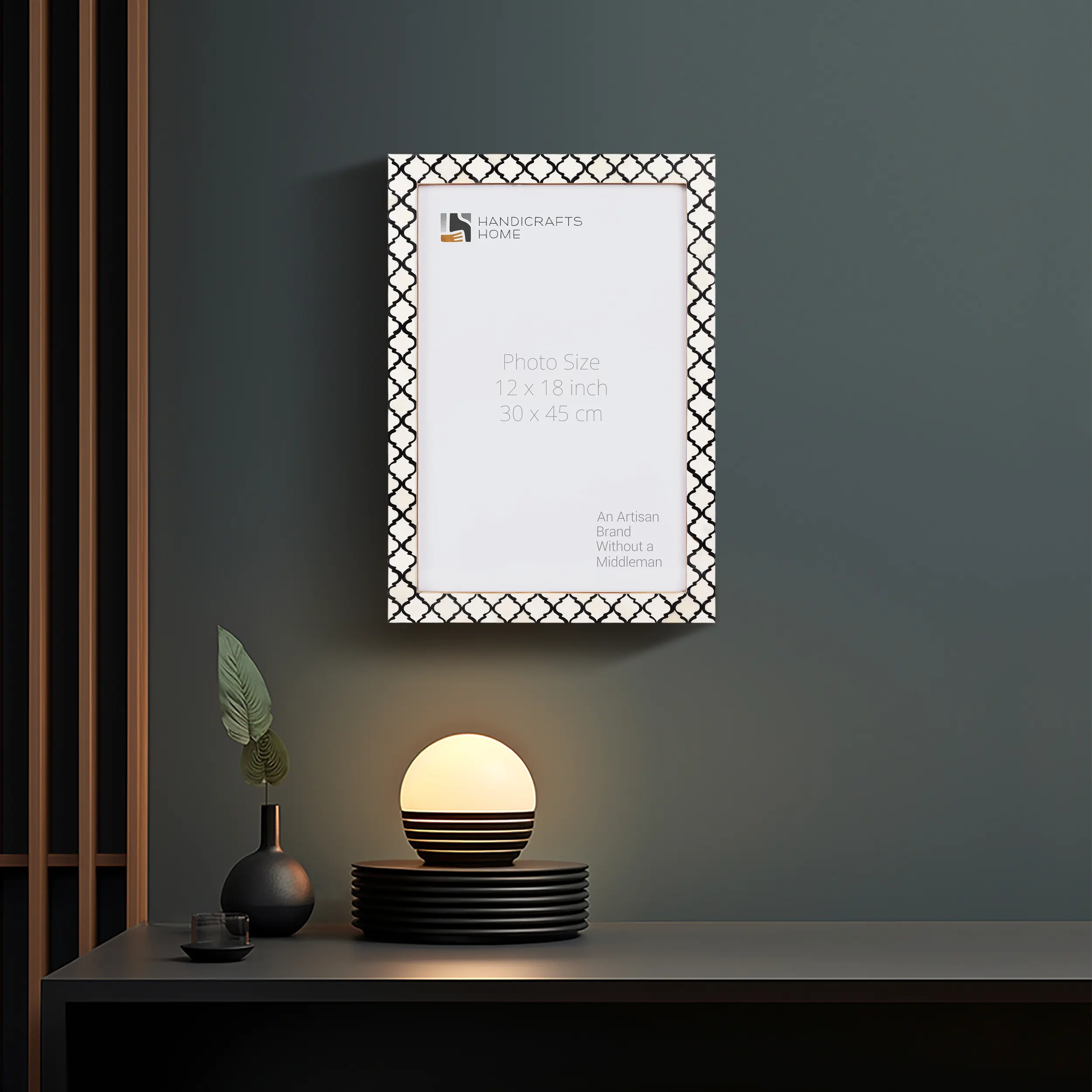 Poster Picture Frame Moroccan Bone & Resin Inlay Collection in 9 Sizes, Black