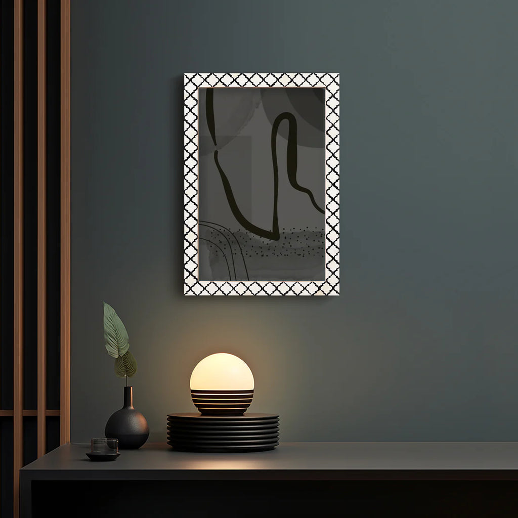 Poster Picture Frame Moroccan Bone & Resin Inlay Collection in 9 Sizes, Black