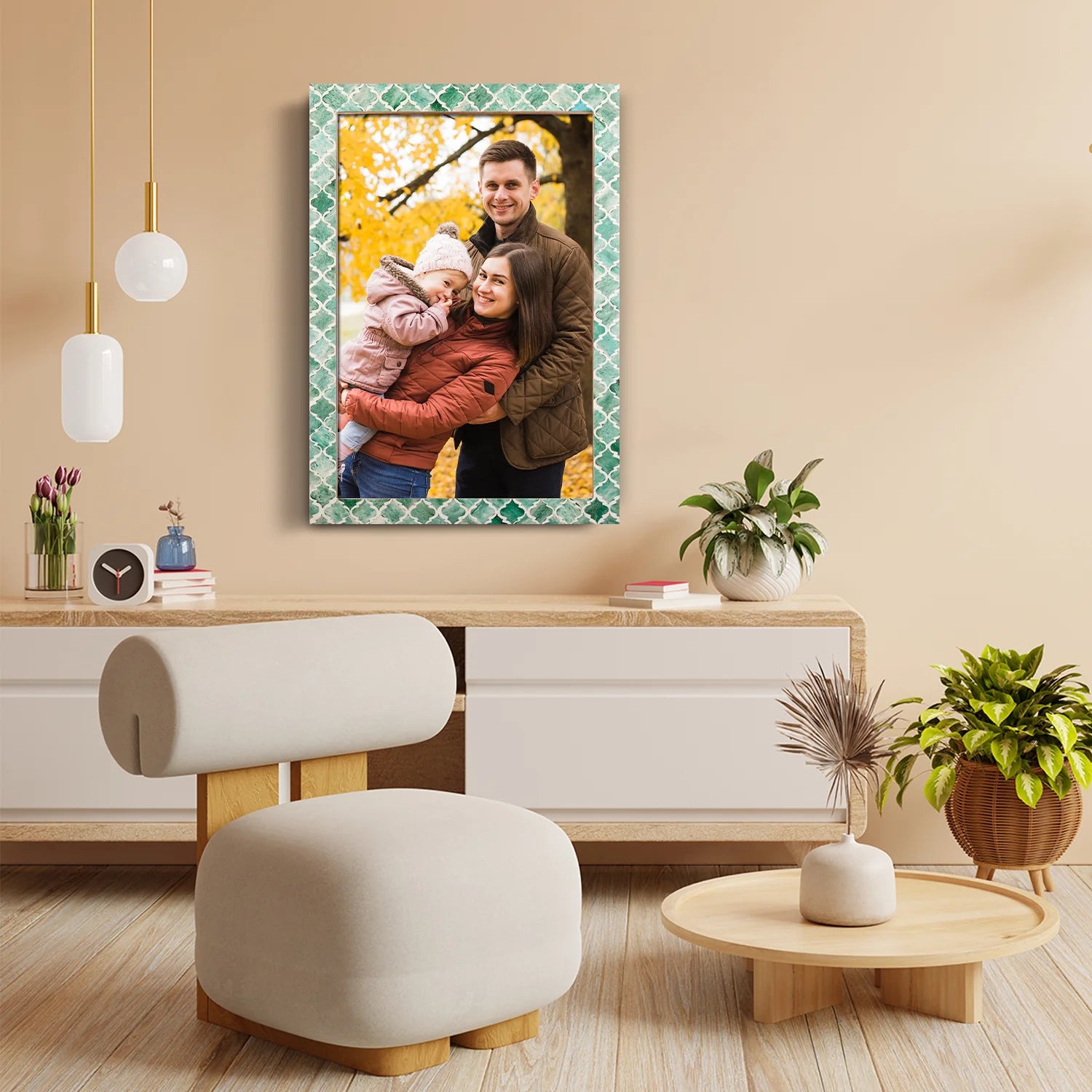 Poster Picture Frame Moroccan Bone & Resin Inlay Collection in 5 Sizes, Green