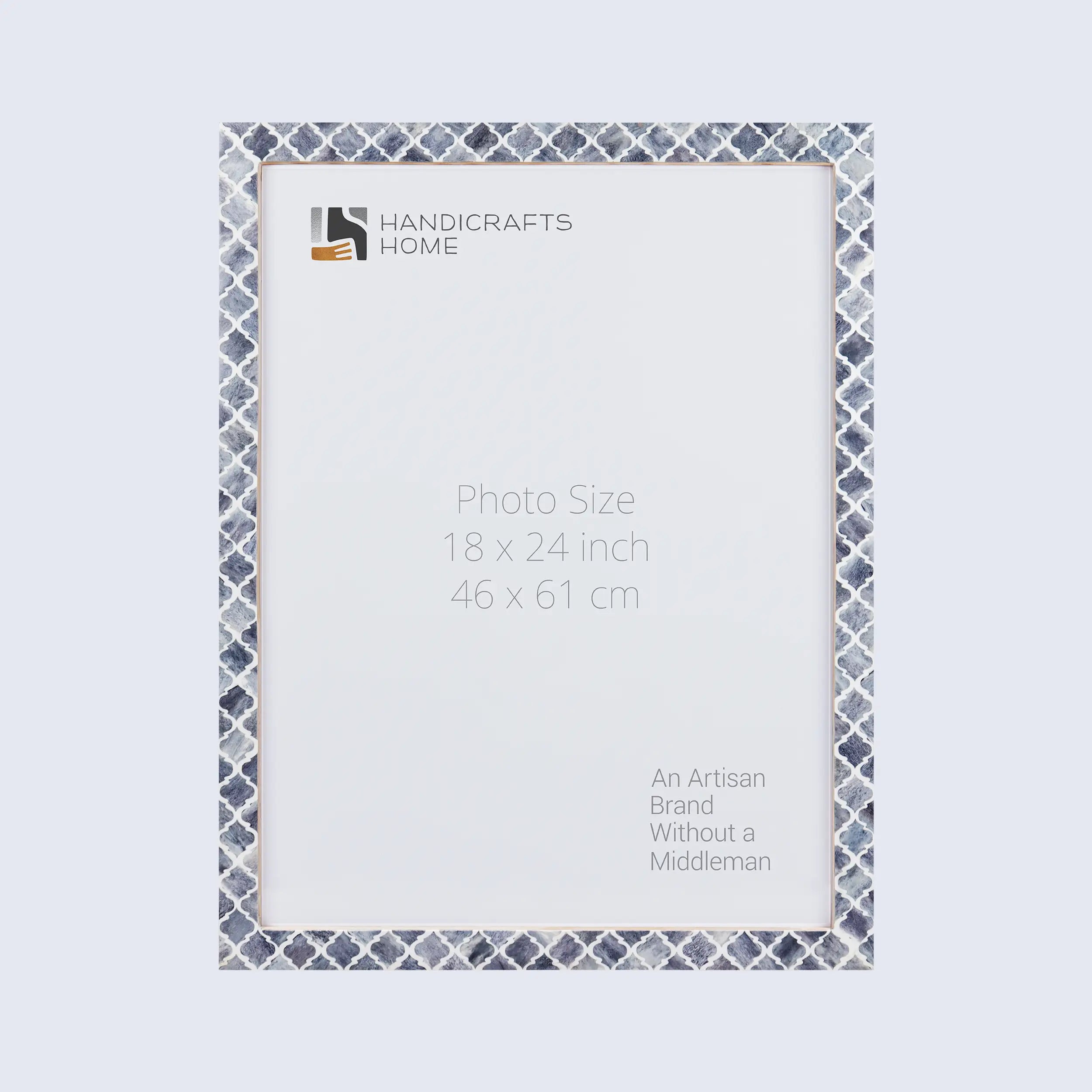 Picture Frames Moroccan Bone and Resin Inlay Collection Grey, 5 Sizes