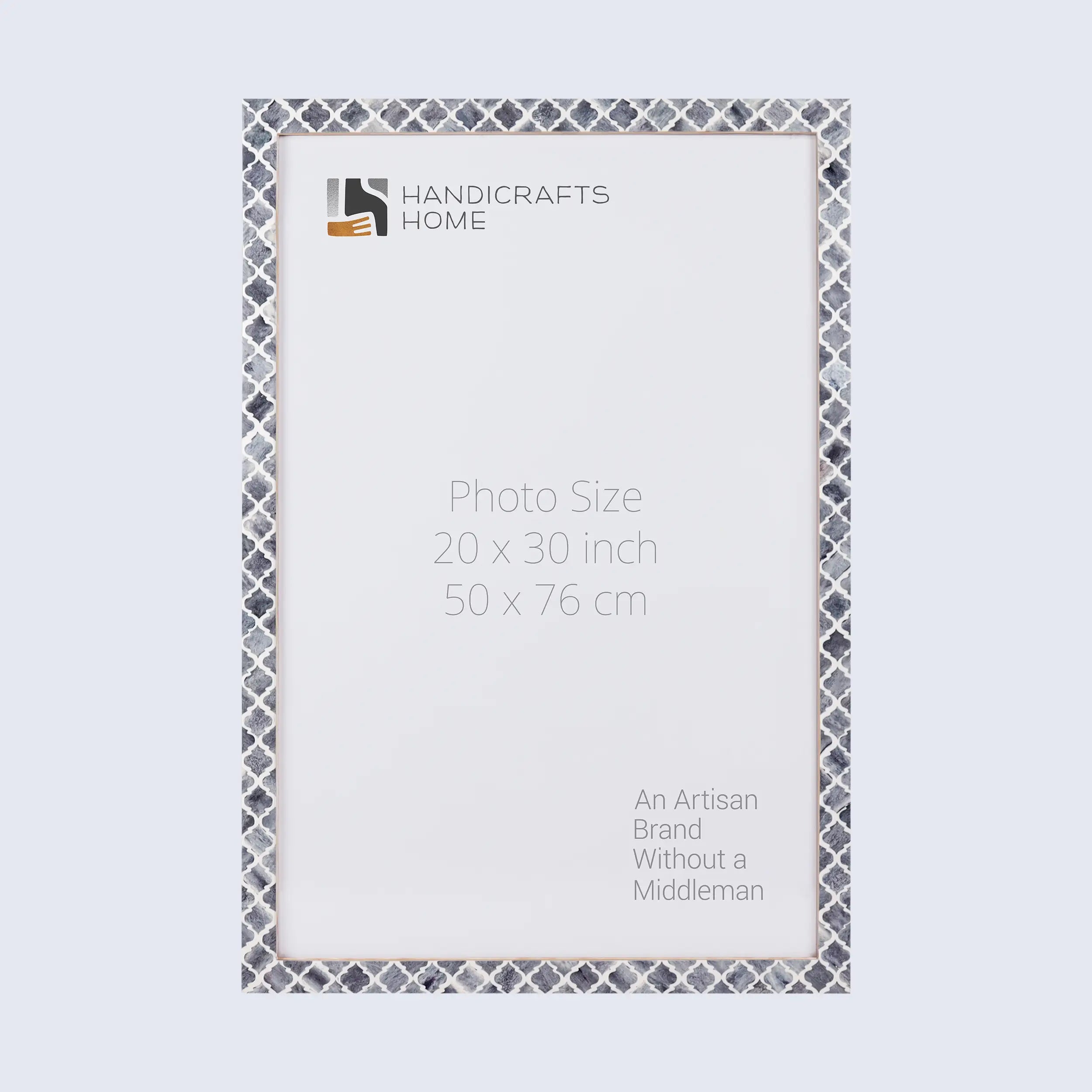 Picture Frames Moroccan Bone and Resin Inlay Collection Grey, 5 Sizes