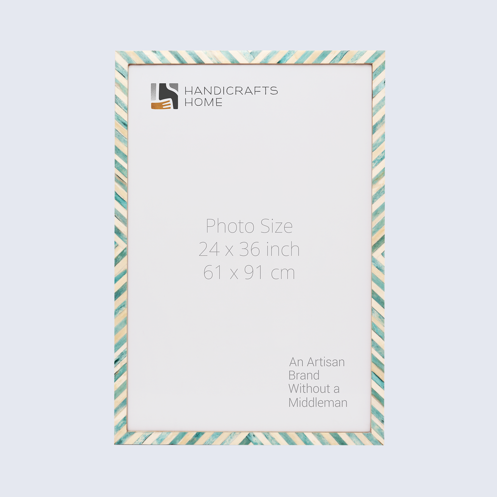 Poster Picture Frame Chevron Bone Inlay in 3 Sizes, Green