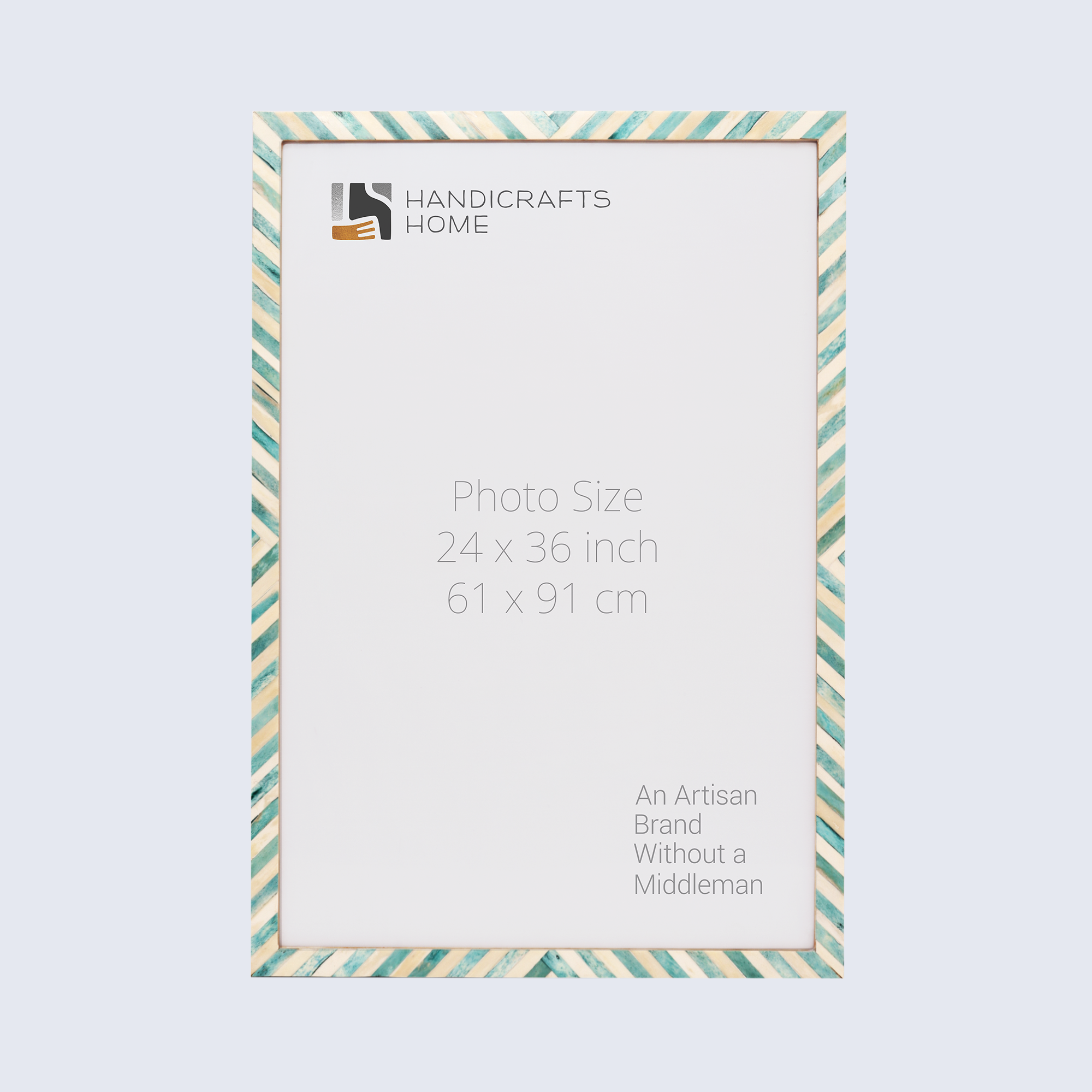 Poster Picture Frame Chevron Bone Inlay in 3 Sizes, Green