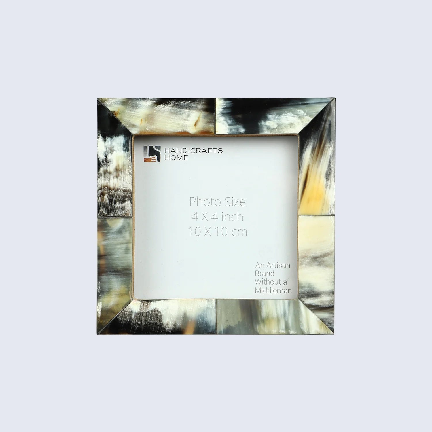 Picture Frames Essence Pattern Horn Inlay Collection in 4 Sizes, Black