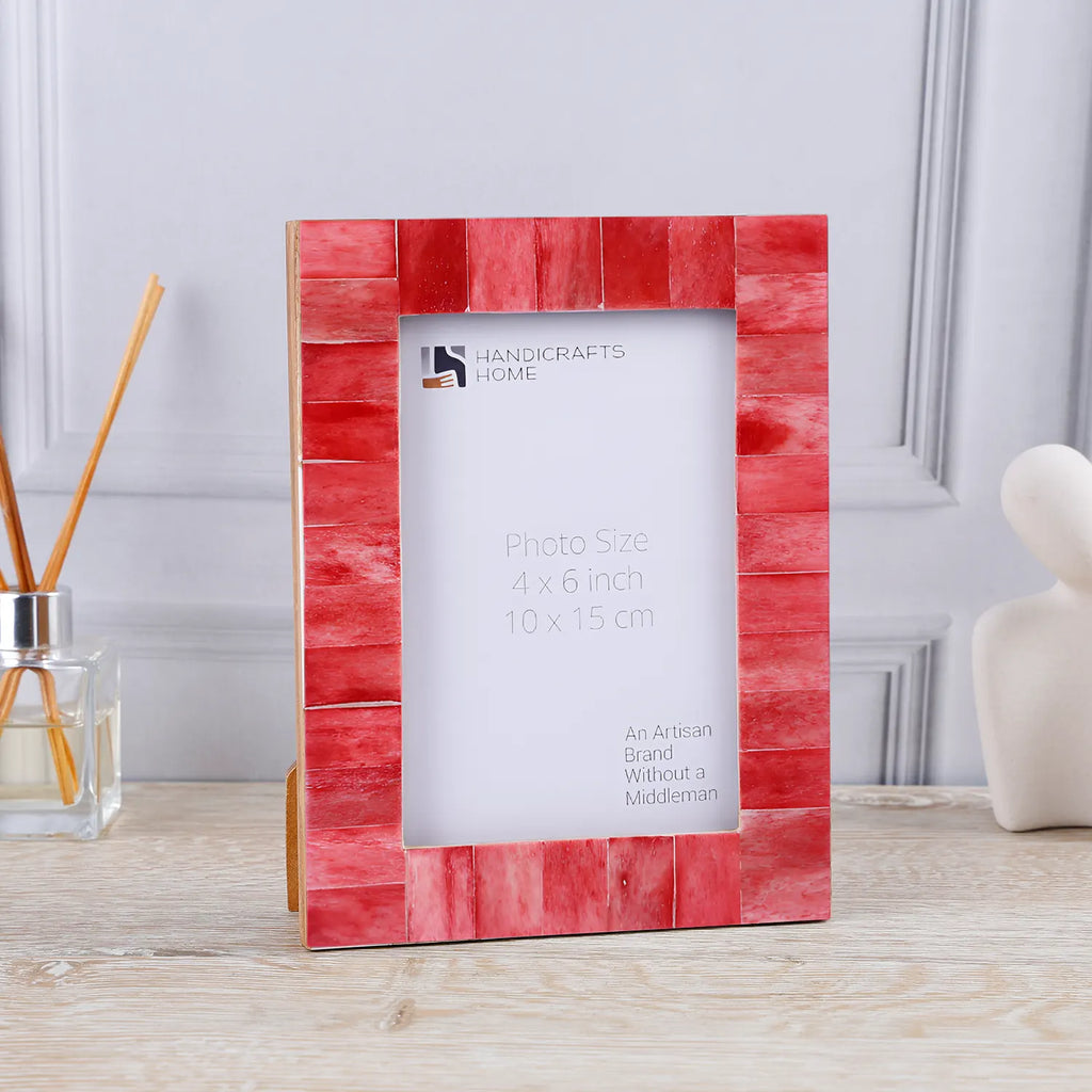 Picture Frames Classic Collection Bone Inlay in 4x6 | Border Width 1" | 4 Colors