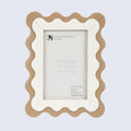 Wave Scallop Picture Frame Brown & White - 4x6 & 5x7
