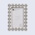 Resin inlay Tribal Geometry Pattern Black & White Picture Frame
