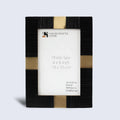 Resin Inlay Deco Black & Gold Picture Frame For Desk & Wall - 3 Sizes