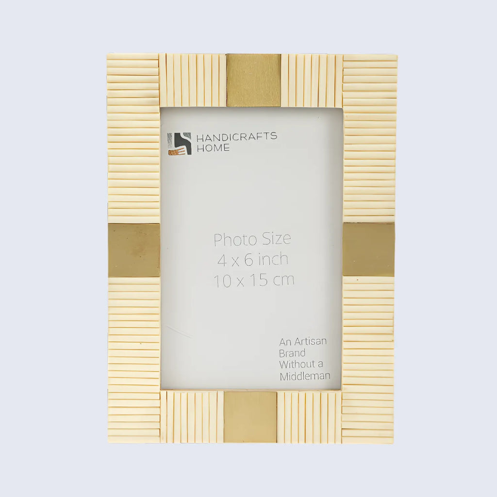 Resin Inlay Deco White Picture Frame For Desk & Wall-3 Sizes