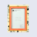 Peach Abstract Ink Resin Inlay Picture Frame in 4x6 & 5x7