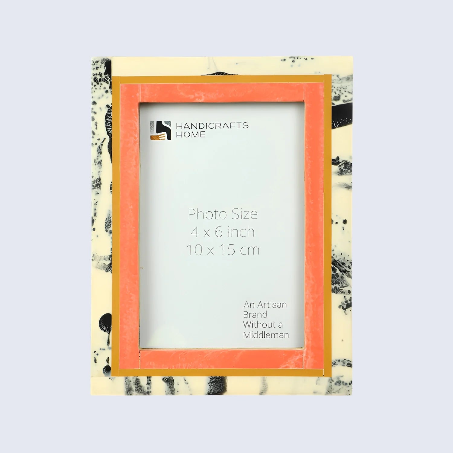 Peach Abstract Ink Resin Inlay Picture Frame in 4x6 & 5x7