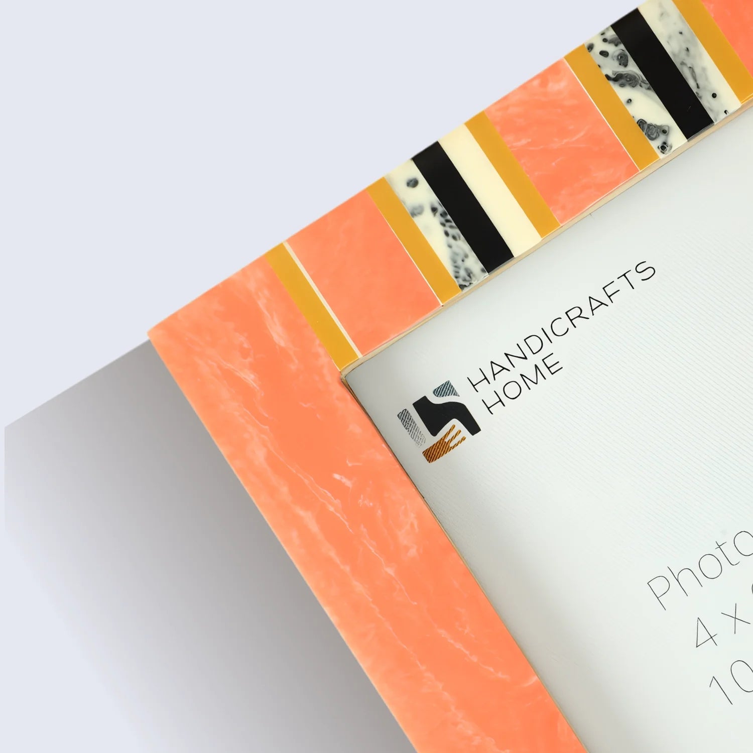 Peach Resin Inlay Picture Frame- Ink Marble Design in 4x6 & 5x7