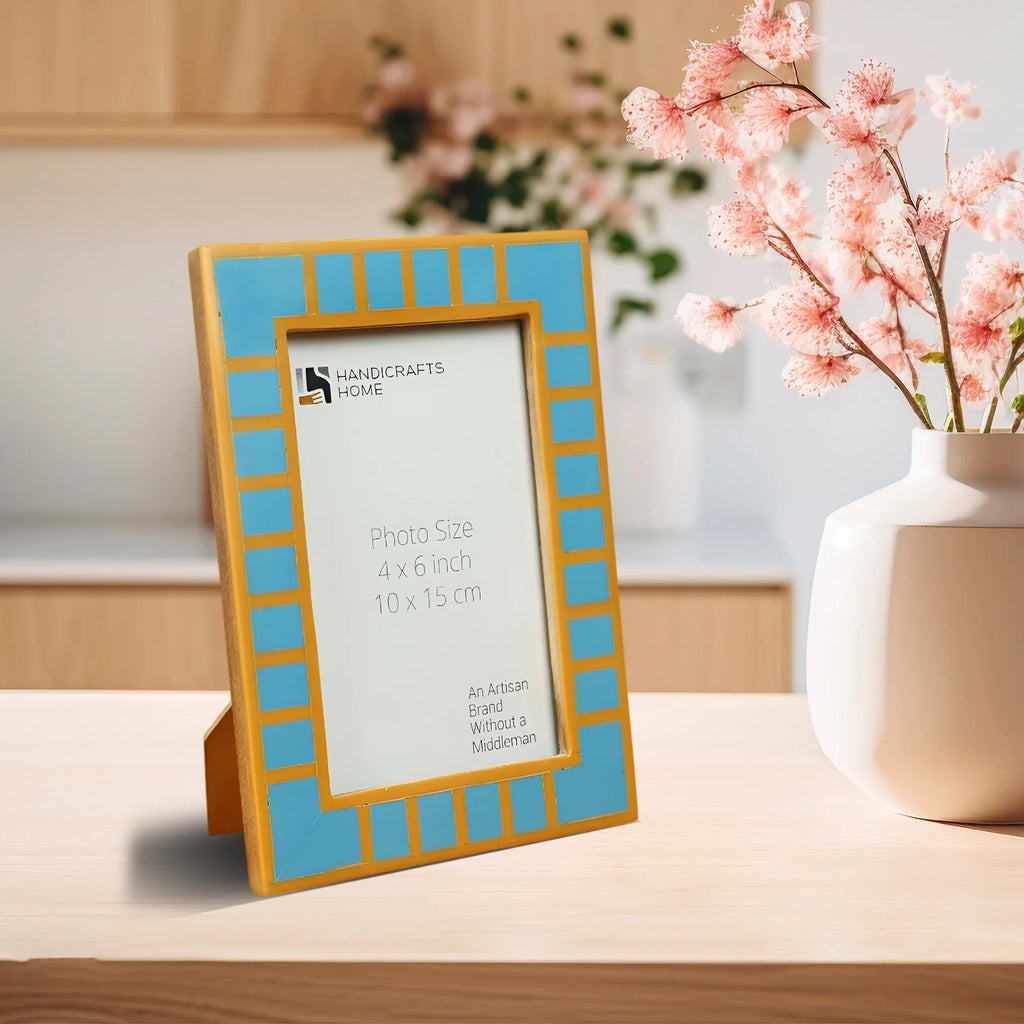 Turquoise Square Resin Inlay Picture Frame 4x6 & 5x7
