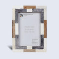 Wood & Bone Inlay Woodstrip Tile Picture Photo Frame in 4x6, 5x7