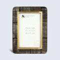 Horn Inlay Shagrin Picture Photo Frames Brown - Rounded Corners, 4x6 5x7