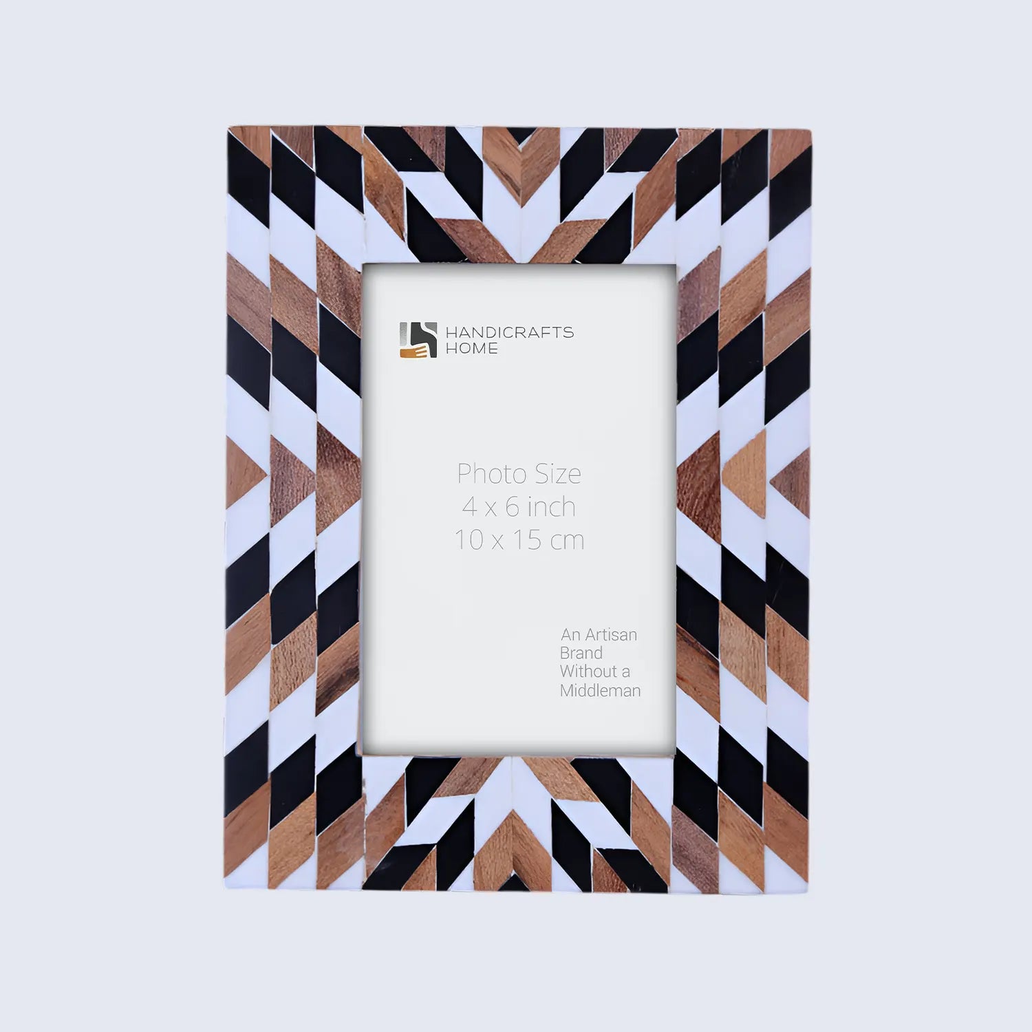 Herringbone Pattern Wood & Resin Inlay Picture Frame - 4x6 & 5x7