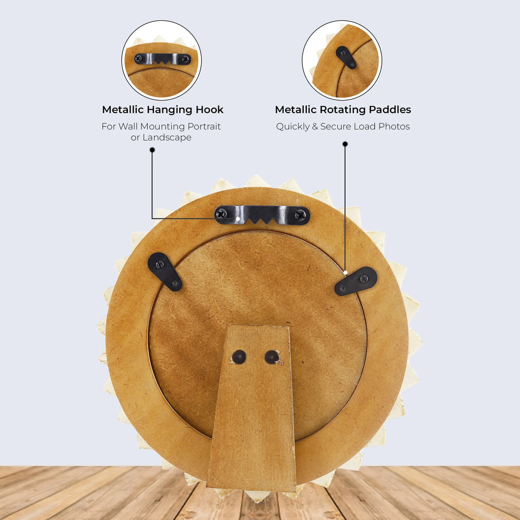 Round Baby Picture Frames Palace Radiance Pattern Bone Inlay Collection