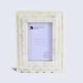Picture Frames Scalloped Pattern Bone Inlay Collection in 4x6, White