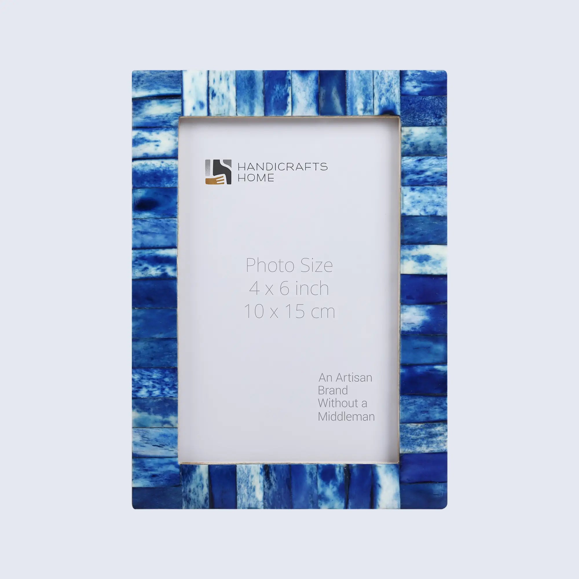 Picture Frames Classic Pattern Bone Inlay Collection in 27 Sizes, Blue