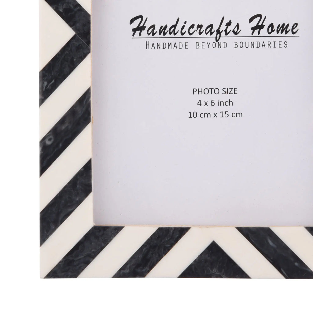 Picture Frames Candy Cane Liquorice Pattern Resin Inlay Collection in 3 Sizes, Pack of 2