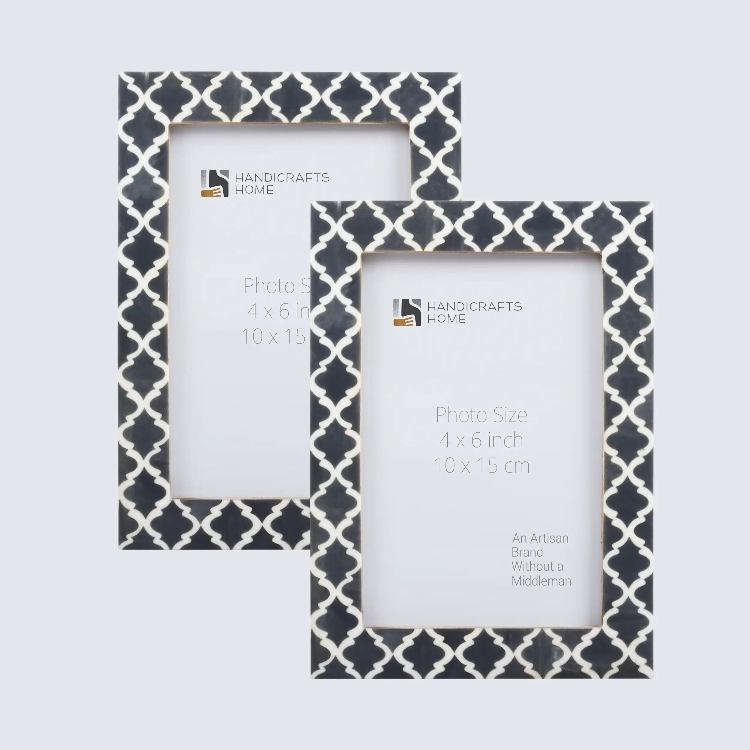 Picture Frames Casablanca Fumar Pattern Resin Inlay Collection in 3 Sizes, Pack of 2
