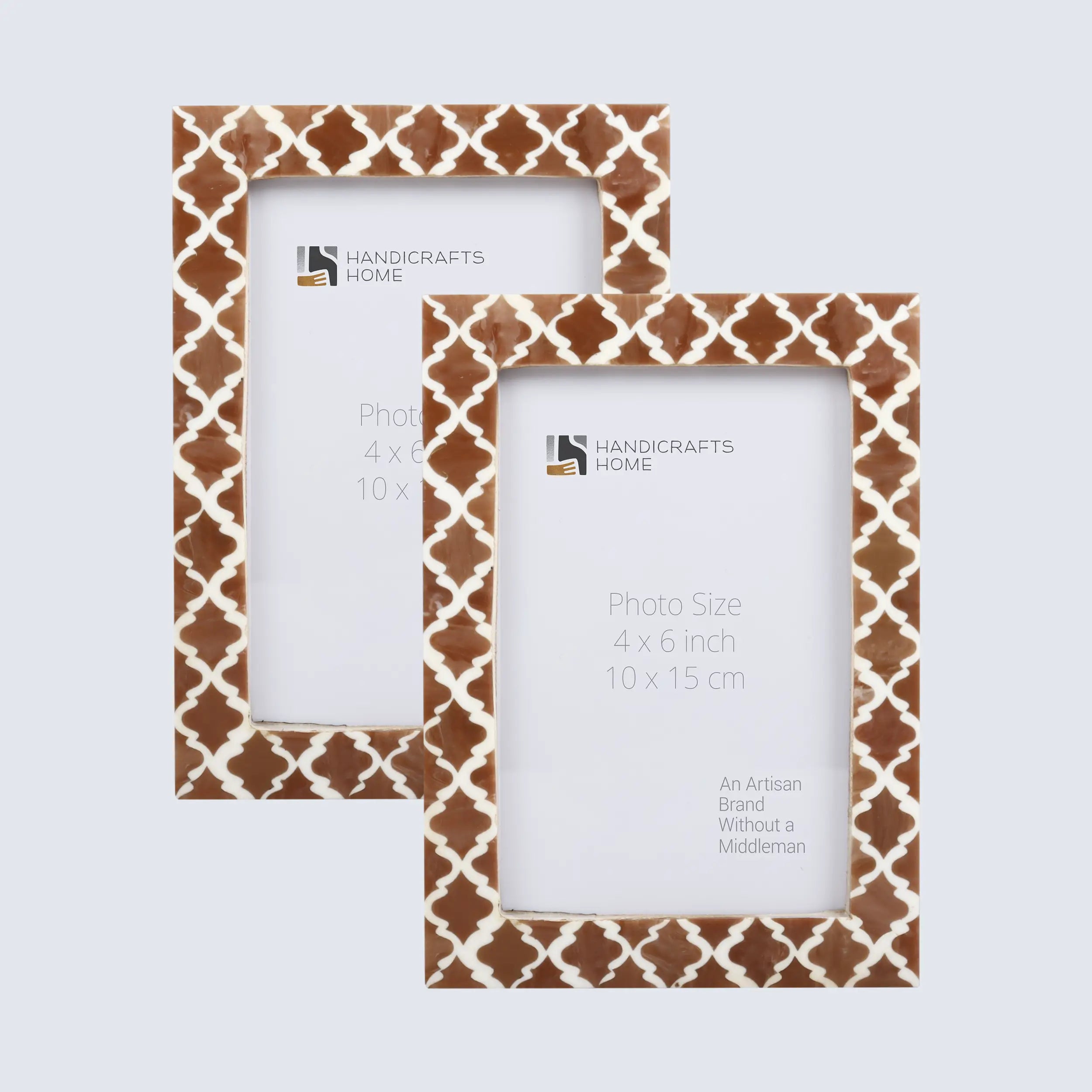 Picture Frames Casablanca Mocha Pattern Resin Inlay Collection in 3 Sizes, Pack of 2