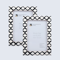 Picture Frames Casablanca Negra Pattern Resin Inlay Collection in 3 Sizes, Pack of 2