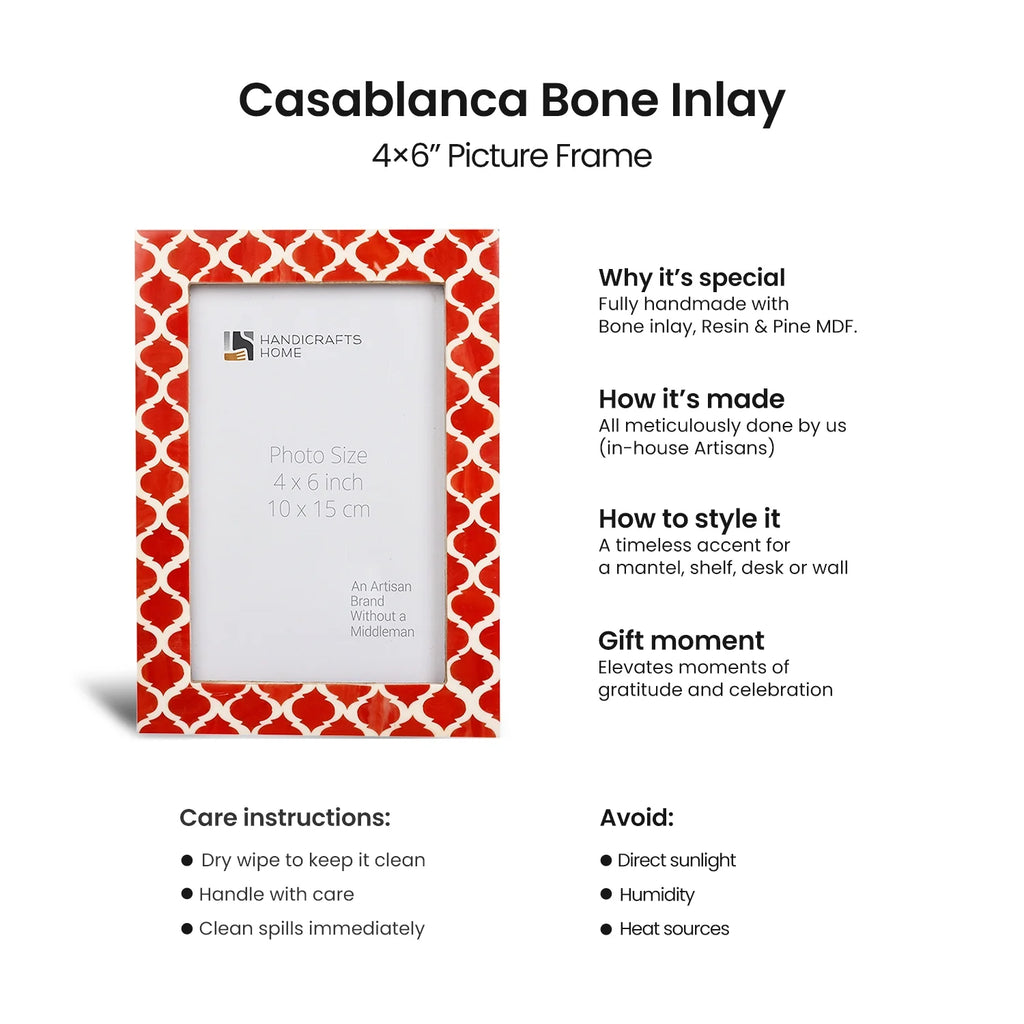 Picture Frames Casablanca Pimienta Pattern Resin Inlay Collection in 3 Sizes, Pack of 2