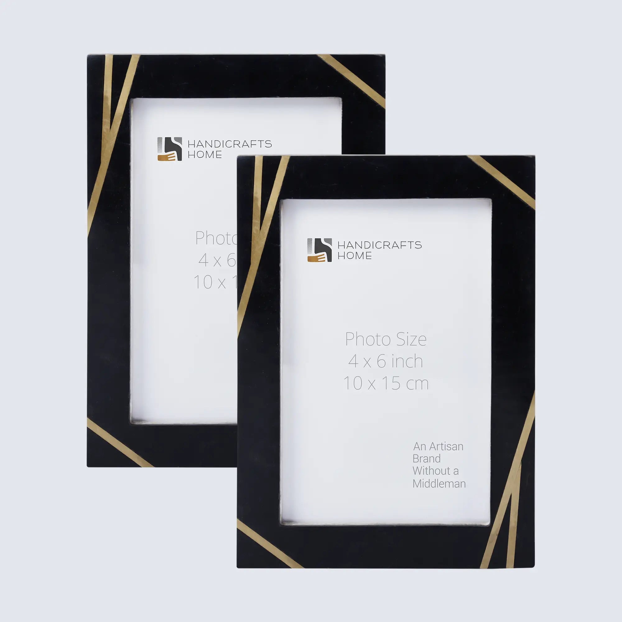 Picture Frames Deco Bamboo Pattern Resin Inlay Collection in 3 Sizes, Pack of 2