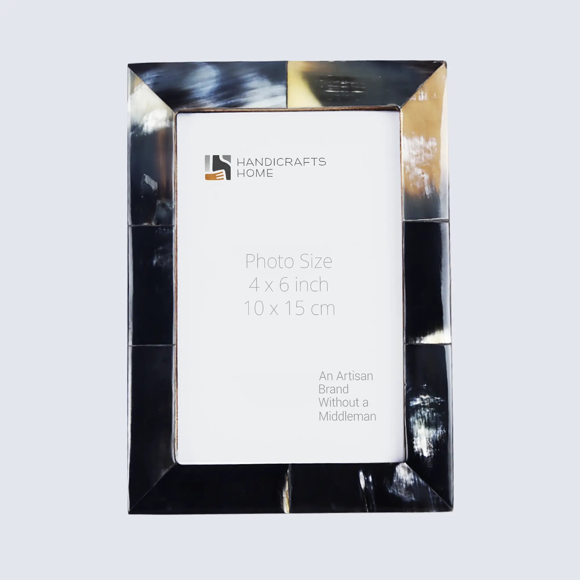 Picture Frames Essence Pattern Horn Inlay Collection in 4 Sizes, Black