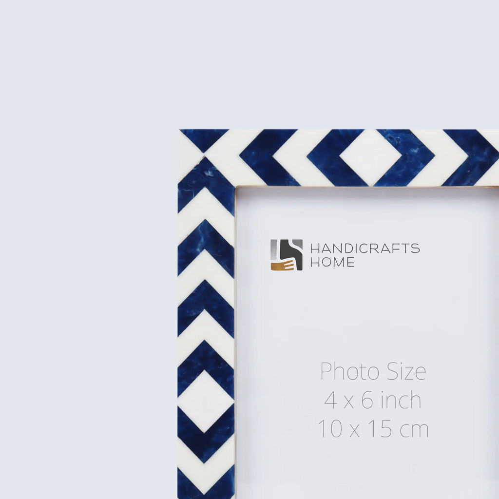 Picture Frames Lisbon Azul Pattern Resin Inlay Collection in 3 Sizes, Pack of 2