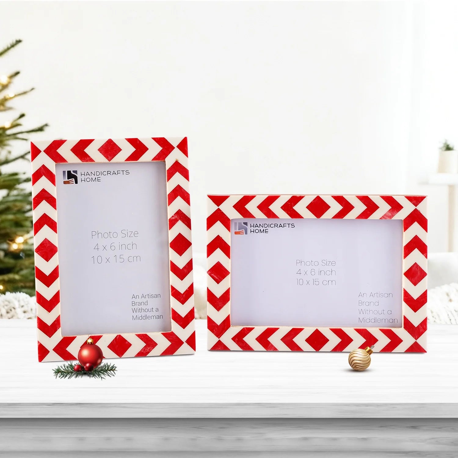 Picture Frames Lisbon Piri Pattern Resin Inlay Collection in 3 Sizes, Pack of 2