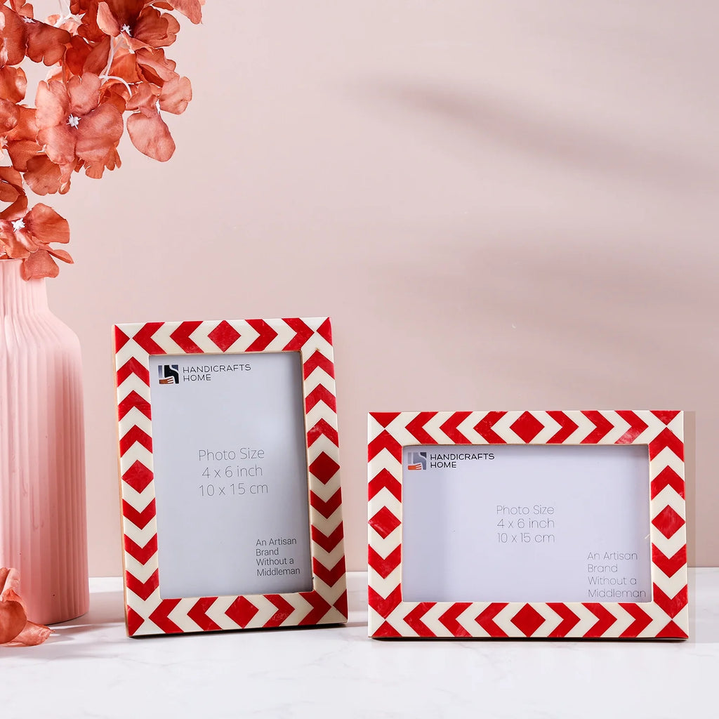 Picture Frames Lisbon Piri Pattern Resin Inlay Collection in 3 Sizes, Pack of 2