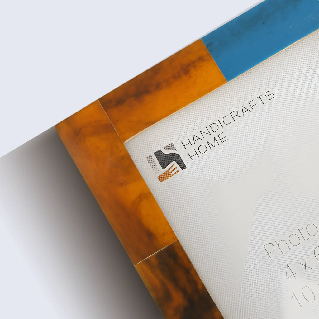 Picture Frames Mondrian Walnut Pattern Resin Inlay Collection in 3 Sizes, Pack of 2