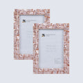 Picture Frames Mother of Pearl Pack of 2 Collection in 3 Sizes, Pink