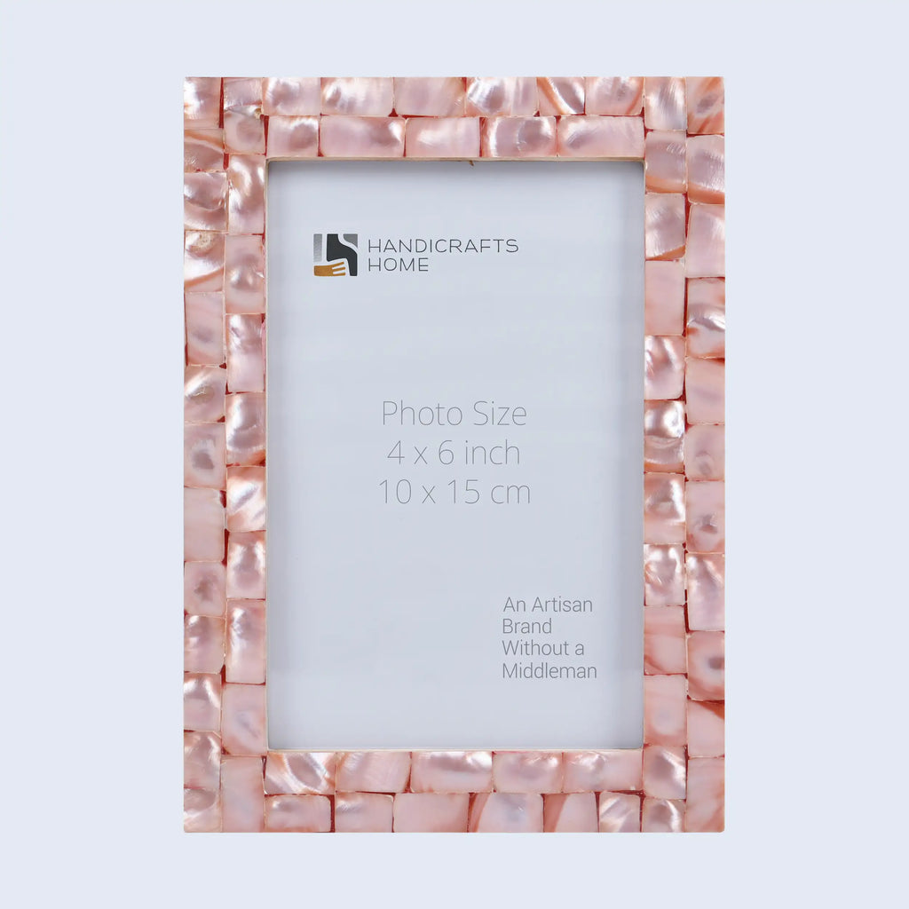 Picture Frames Mother of Pearl Collection in 3 Sizes, Pink