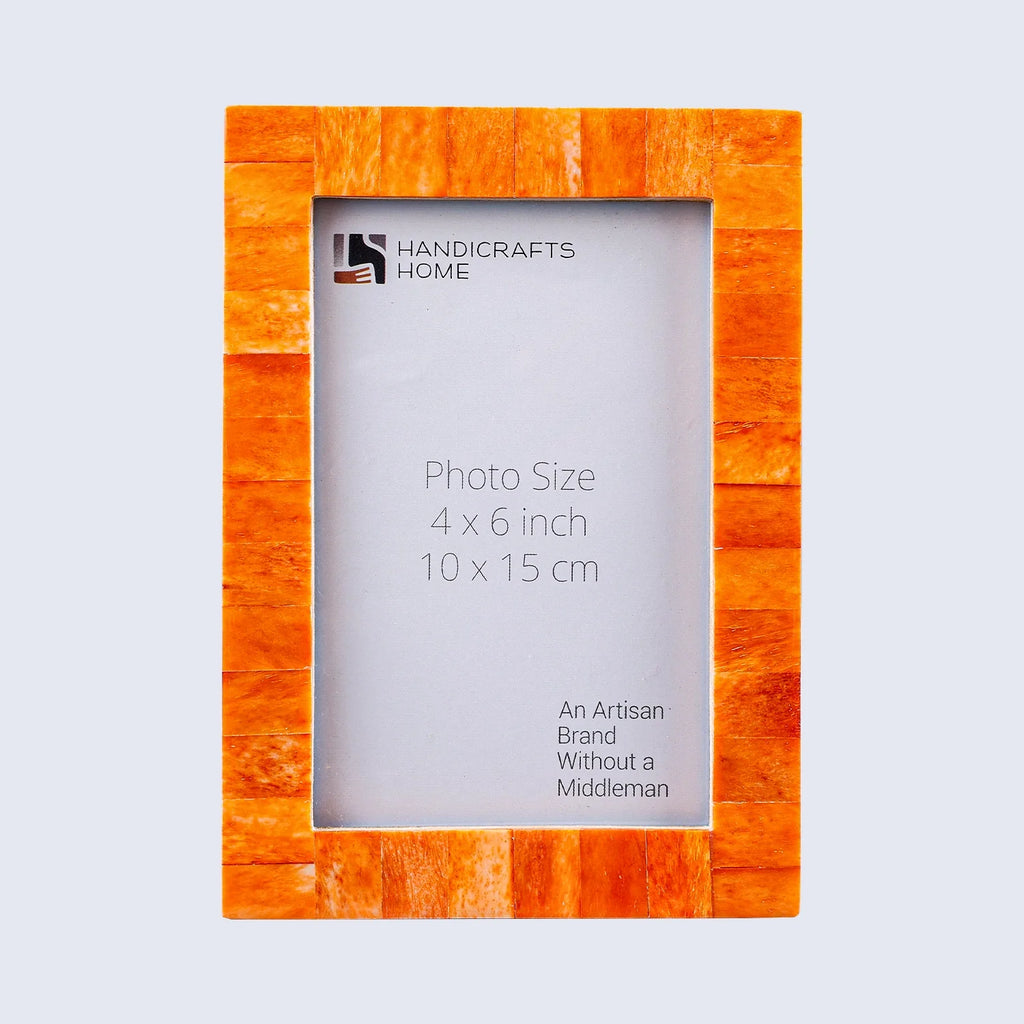 Picture Frames Classic Pattern Bone Inlay Collection in 27 Sizes, Orange