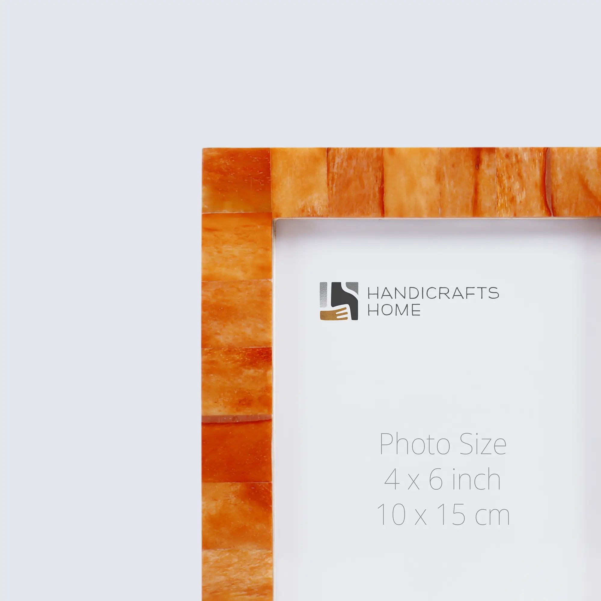 Picture Frames Classic Pattern Bone Inlay Collection in 3 Sizes, Pack of 2 - Orange