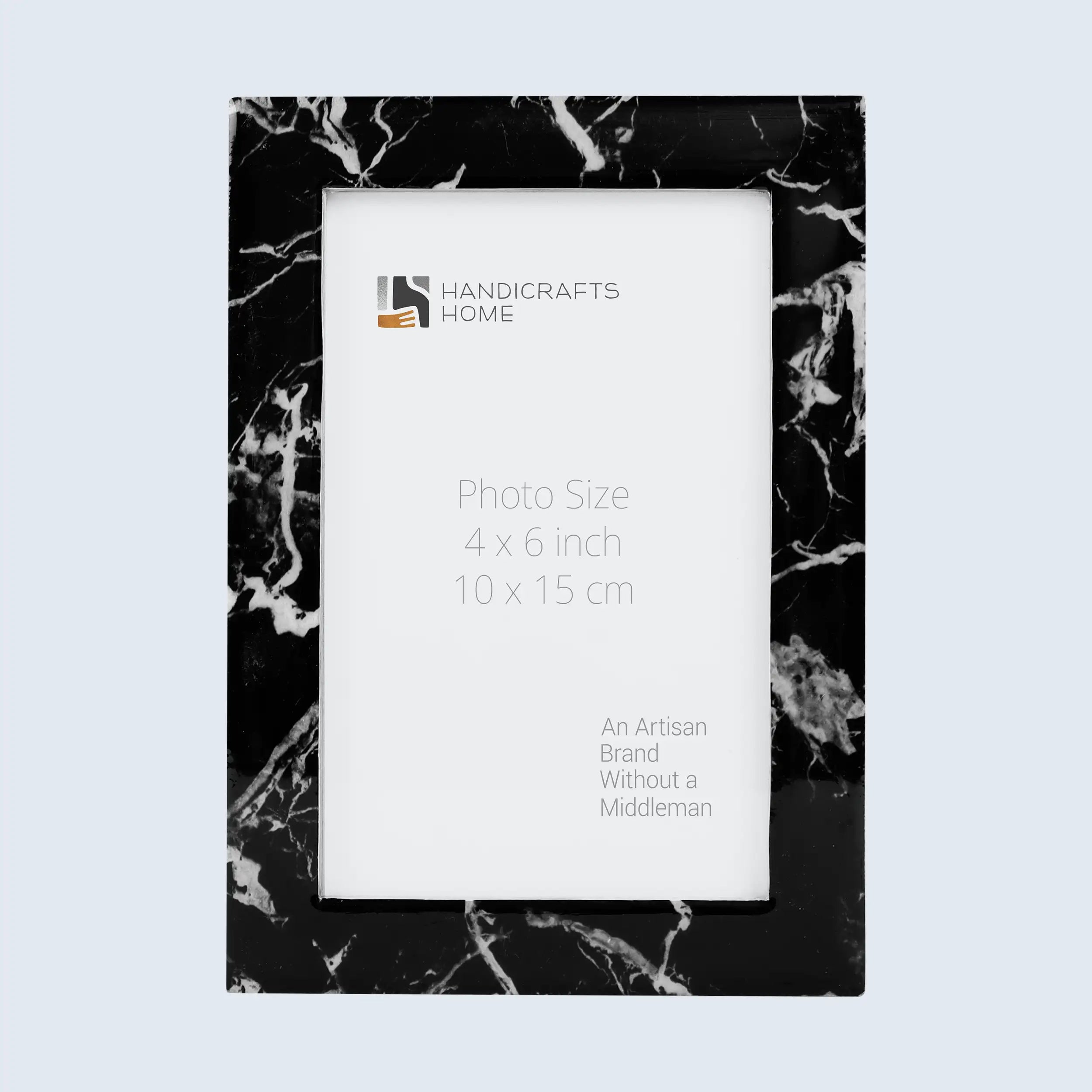 Picture Frames Rare Earth Marble Black Pattern Resin Inlay Collection in 3 Sizes