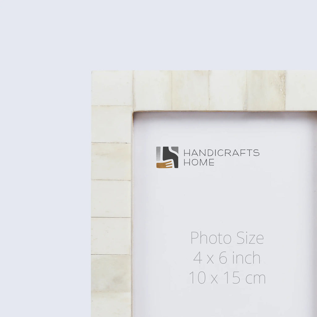 Picture Frames Classic Pattern Bone Inlay Collection in 3 Sizes, Pack of 2 - White
