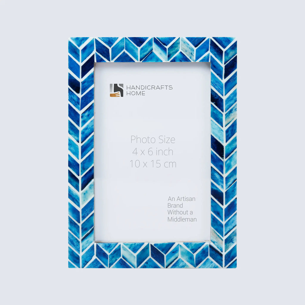 Picture Frames Artic Ice Pattern Bone & Resin Inlay Collection in 3 Sizes
