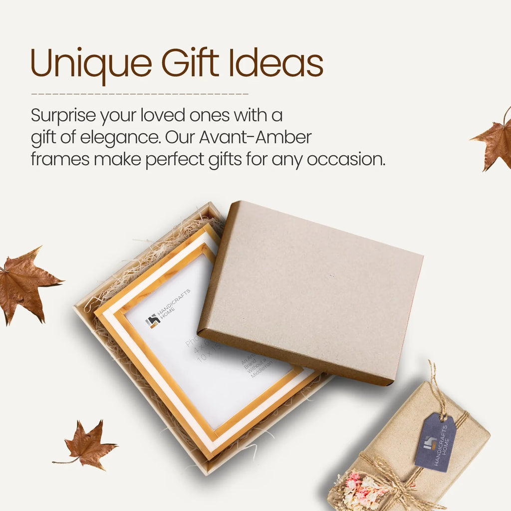 Picture Frames Avant Amber Pattern Resin Inlay Collection in 3 Sizes