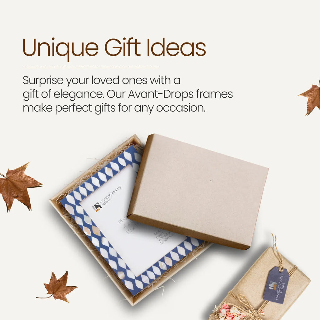 Picture Frames Avant Drops Pattern Mother of Pearl & Resin Collection in 3 Sizes