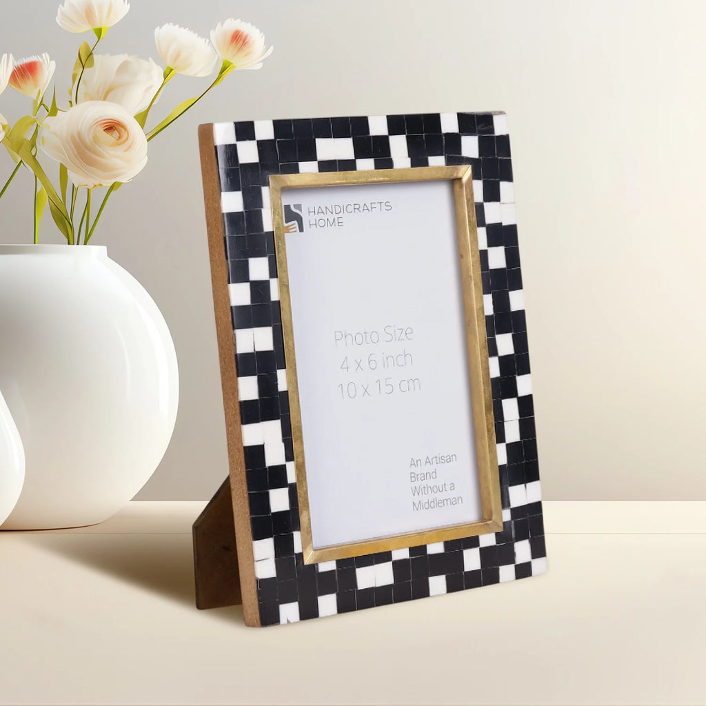 Picture Frames Halo Mosaic Pattern Resin Inlay Collection, 4x6