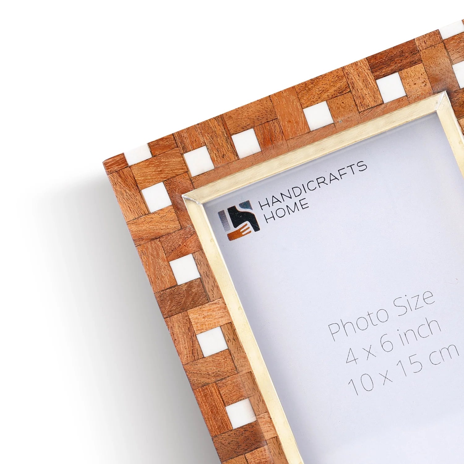 Picture Frames Halo Parquet Pattern Wood & Resin Inlay Collection in 4x6, 5x7