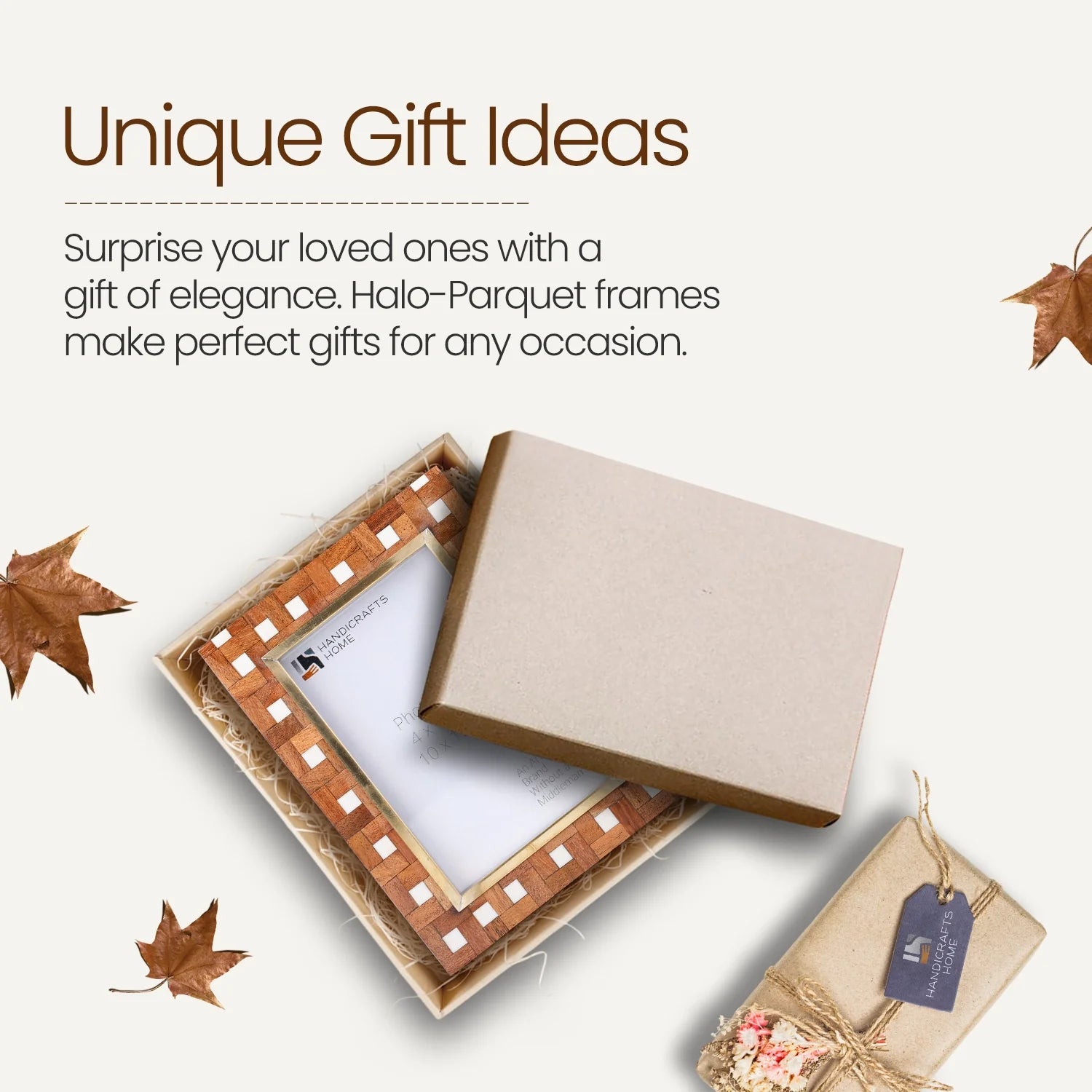 Picture Frames Halo Parquet Pattern Wood & Resin Inlay Collection in 4x6, 5x7