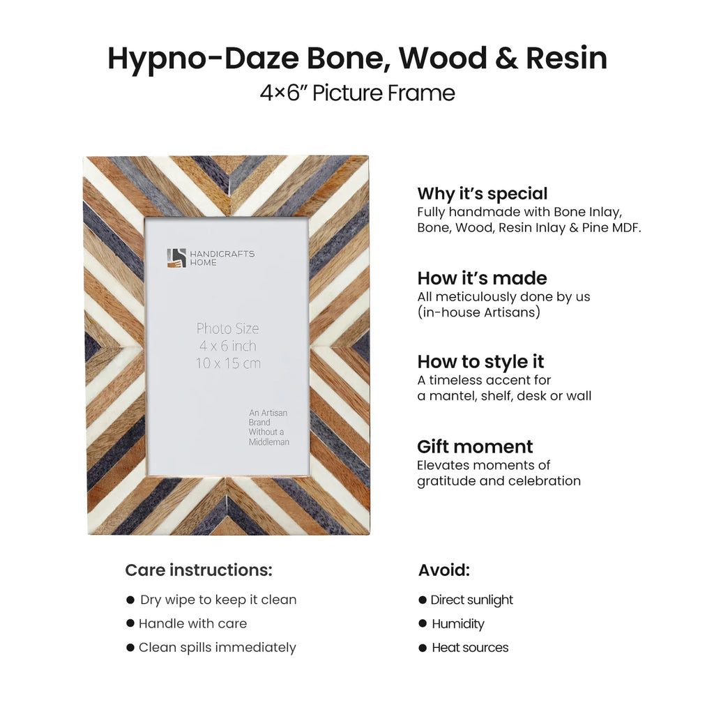 Picture Frames Hypno Daze Collection Wooden & Resin Inlay Frame in 4 Sizes