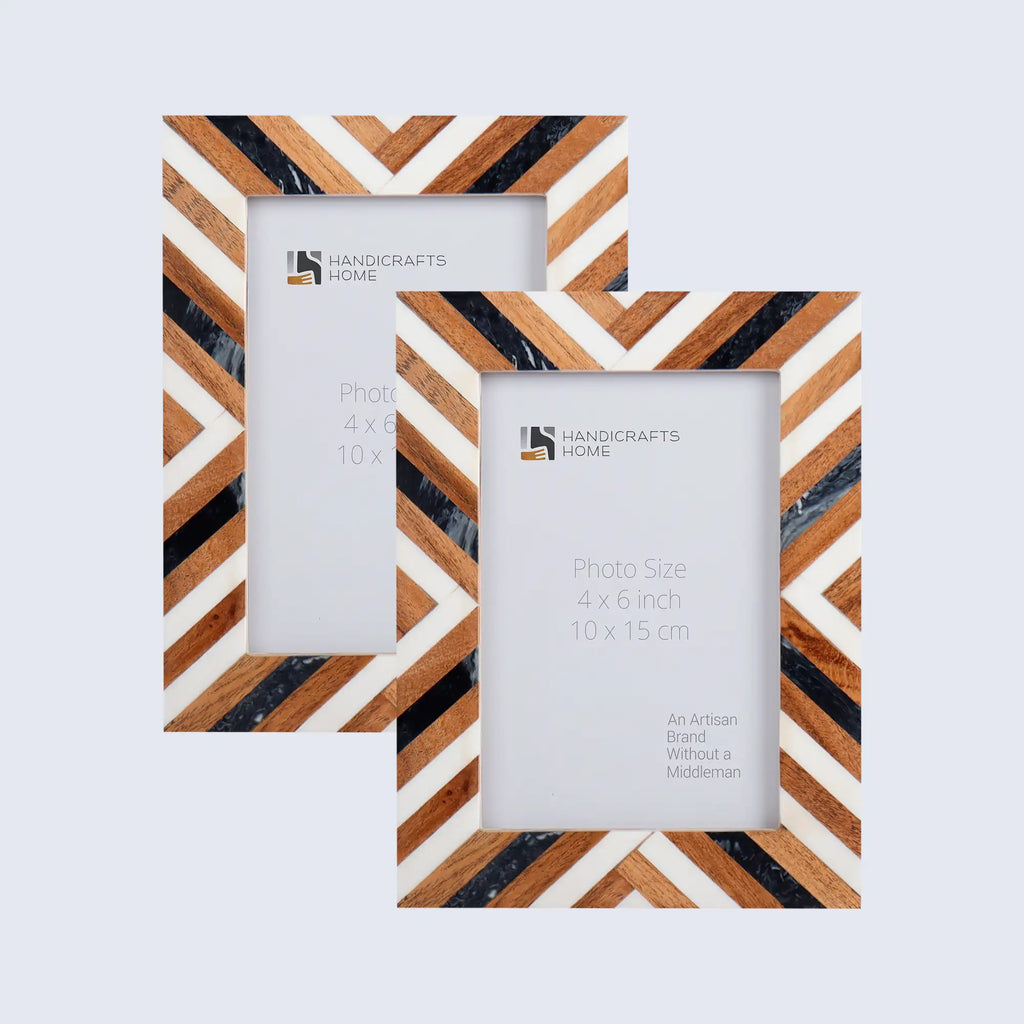Picture Frames Marquet Cosmo Pattern Resin Inlay Collection in 8 Sizes, Pack of 2
