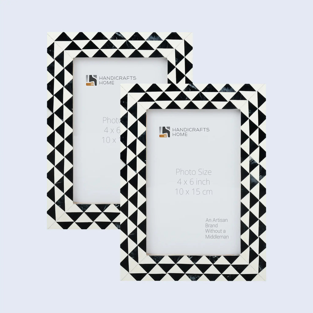 Picture Frames Marquet Prism Pattern Resin Inlay Collection in 8 Sizes, Pack of 2